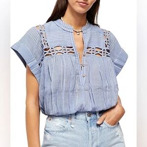 Free People Cedar Lace Pullover Top